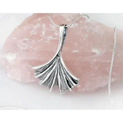 Anhänger Ginkgoblatt Silber 925 Sterlingsilber su388
