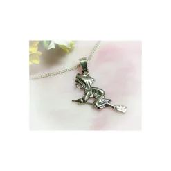 Anhänger Hexe mit Besen Silber 925 Silberschmuck SU24