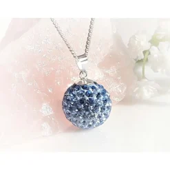 Anhänger Pavé-Kugel 14 mm blau gold orange Silber 925 sp260