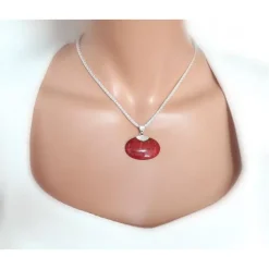 Anhänger rote Koralle Silber 925 kl270