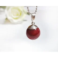 Anhänger rote Kugel Koralle Silber 925 kl381