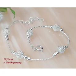 Armband Silber 17,5 - 19,5 cm Silber-925 (SG134)