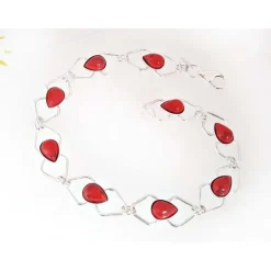 Armband mit Koralle 20 cm Silber-925 KL241