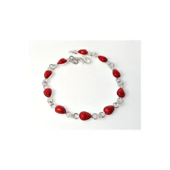 Armband mit Koralle 18 cm Silber-925 (KL204)