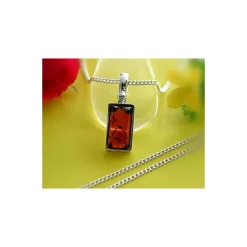 Bernstein Anhänger cognac braun Silber-925 ys-1