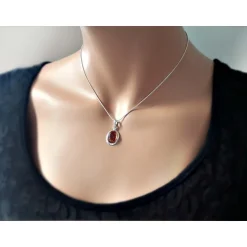 Bernstein Anhänger cognac braun oval Silber-925 CF01