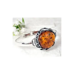 Bernstein Armreif 17 cm Silber 925 Bernsteinschmuck BB141