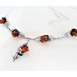 Bernstein Collier 45 cm Silber 925 Bernsteinschmuck DB70