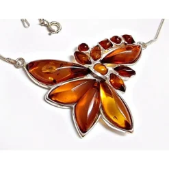 Bernstein Kette Collier Silber 925 dc281