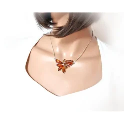 Bernstein Kette Collier Silber 925 dc281