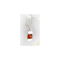 Bernstein Ohrhänger cognac Sterlingsilber Silber 925 BJ119