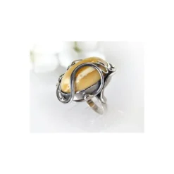 Bernstein Ring 17 mm Silber-925 (HF271)