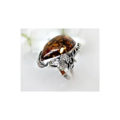 Bernstein Ring 17 mm Silber-925 (HF273)