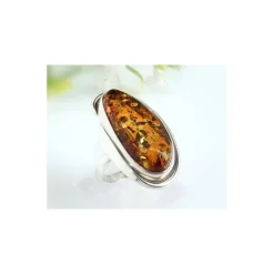Bernstein Ring 18 mm Silber 925 HB82