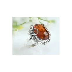 Bernstein Ring 18 mm Silber 925 HB77