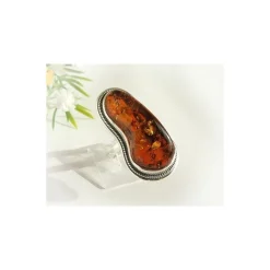 Bernstein Ring 18 mm Silber 925 HF164a
