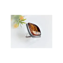Bernstein Ring 18 mm Silber 925 BR195