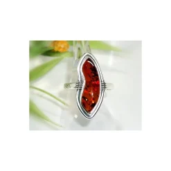 Bernstein Ring Silber 925 Bernsteinschmuck 20 mm BN49