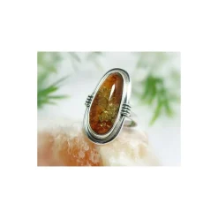 Bernstein Ring Silber 925 Bernsteinschmuck 17 mm BN27