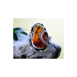 Bernstein Ring Silber 925 Bernsteinschmuck 20,5 mm BN09