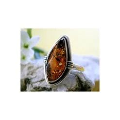 Bernstein Ring Silber 925 Bernsteinschmuck 20 mm BN23