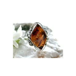 Bernstein Ring Silber 925 Bernsteinschmuck 20,5 mm BG94