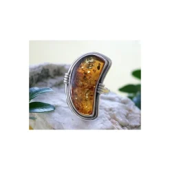 Bernstein Ring Silber 925 Bernsteinschmuck 18 mm BG97