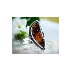 Bernstein Ring Silber 925 Bernsteinschmuck 20,5 mm BG52