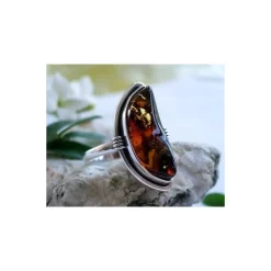 Bernstein Ring Silber 925 Bernsteinschmuck 20,5mm BG50