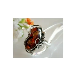 Bernstein Ring Silber 925 Bernsteinschmuck 19,5 mm BK15