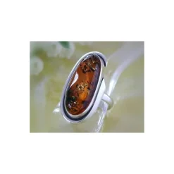 Bernstein Ring Silber 925 Bernsteinschmuck 17 mm BK97