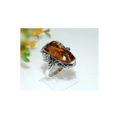 Bernstein Ring Silber 925 Bernsteinschmuck 21 mm CJ18