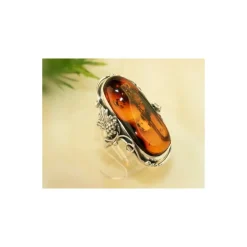 Bernstein Ring Silber 925 Bernsteinschmuck 20 mm CI08