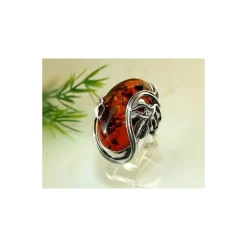Bernstein Ring Silber 925 Bernsteinschmuck 19,5 mm CI85