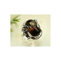 Bernstein Ring Silber 925 Bernsteinschmuck 19 mm CI87