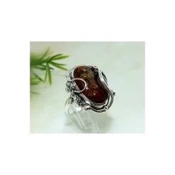 Bernstein Ring Silber 925 Bernsteinschmuck 18,5 mm CI72