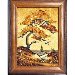 Bernsteinbild Landschaft Bild Geschenkartikel bm105