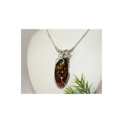Bernsteinkette Bernstein Collier Silber 925 CH32