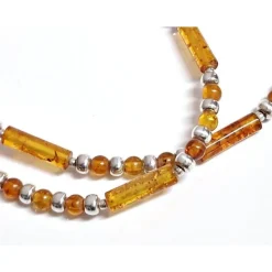 Bernsteinkette Collier Halskette Silber 925 dc326