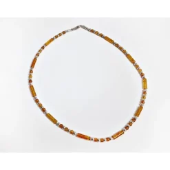 Bernsteinkette Collier Halskette Silber 925 dc326