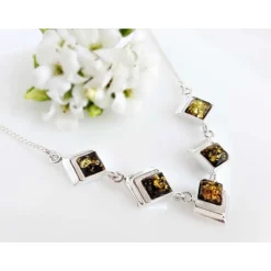 Bernsteinschmuck - Bernstein Collier Silber-925 (BE88)