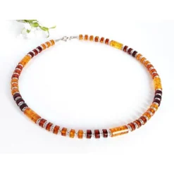 Bernsteinschmuck - Bernstein-Collier 45 cm Silber-925 DB34
