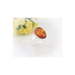 Bernsteinschmuck - Bernstein-Ring Silber-925 (HE01)