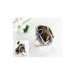 Bernsteinschmuck - Bernstein-Ring 21 mm Silber-925 (HF78)