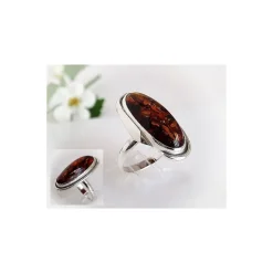 Bernsteinschmuck - Bernstein-Ring 20 mm Silber-925 (HF79)