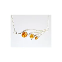Bernsteinschmuck Bernstein Collier Silber-925 4Q01