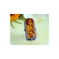 Bernsteinschmuck Bernstein Ring 17 mm Silber 925 HC98