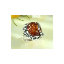 Bernsteinschmuck Bernstein Ring 16,5 mm Silber 925 HD08
