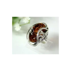 Bernsteinschmuck Bernstein Ring 17 mm Silber 925 HD26a