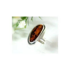 Bernsteinschmuck Bernstein Ring 17 mm SILBER 925 HD54a